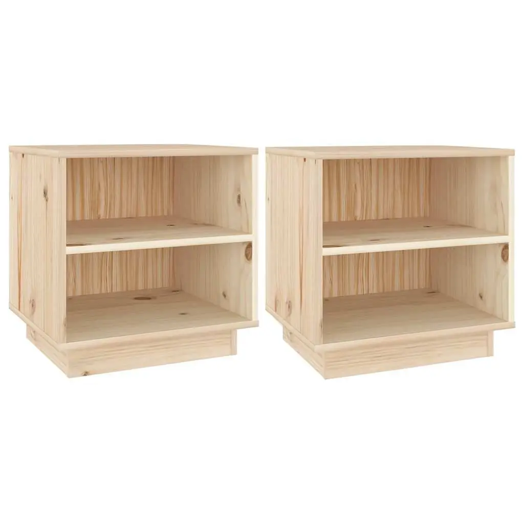 Wooden Bedside Cabinets for Bedroom Storage 40x34x40 cm Brown 2 Piece