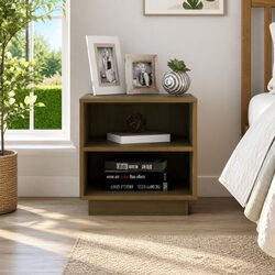 Brown Wooden Bedside Cabinet: 40x34x40 cm Dimensions