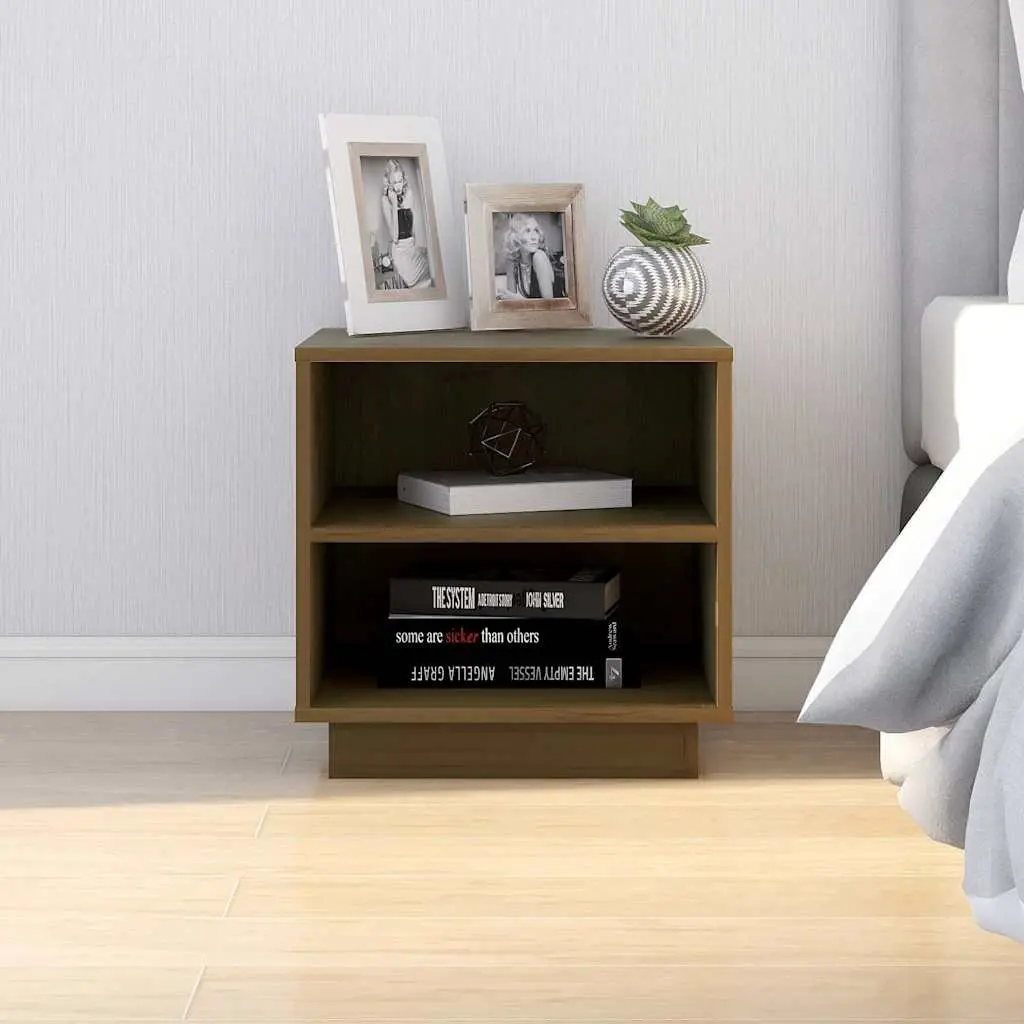 Bedside Cabinets 2 pcs Brown 40x34x40 cm Solid Wood Storage Tables