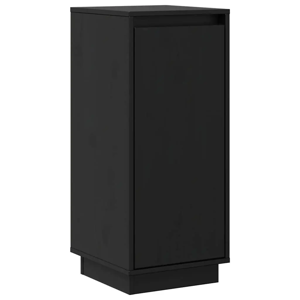 Sideboard Cabinet Black Solid Wood Storage Living Room 31.5x34x75cm