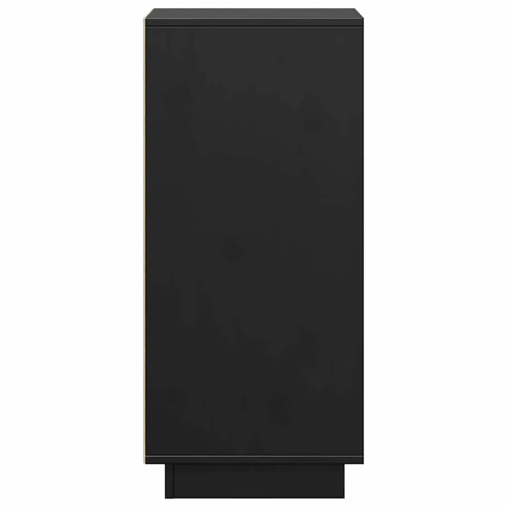 Sideboard Cabinet Black Solid Wood Storage Living Room 31.5x34x75cm