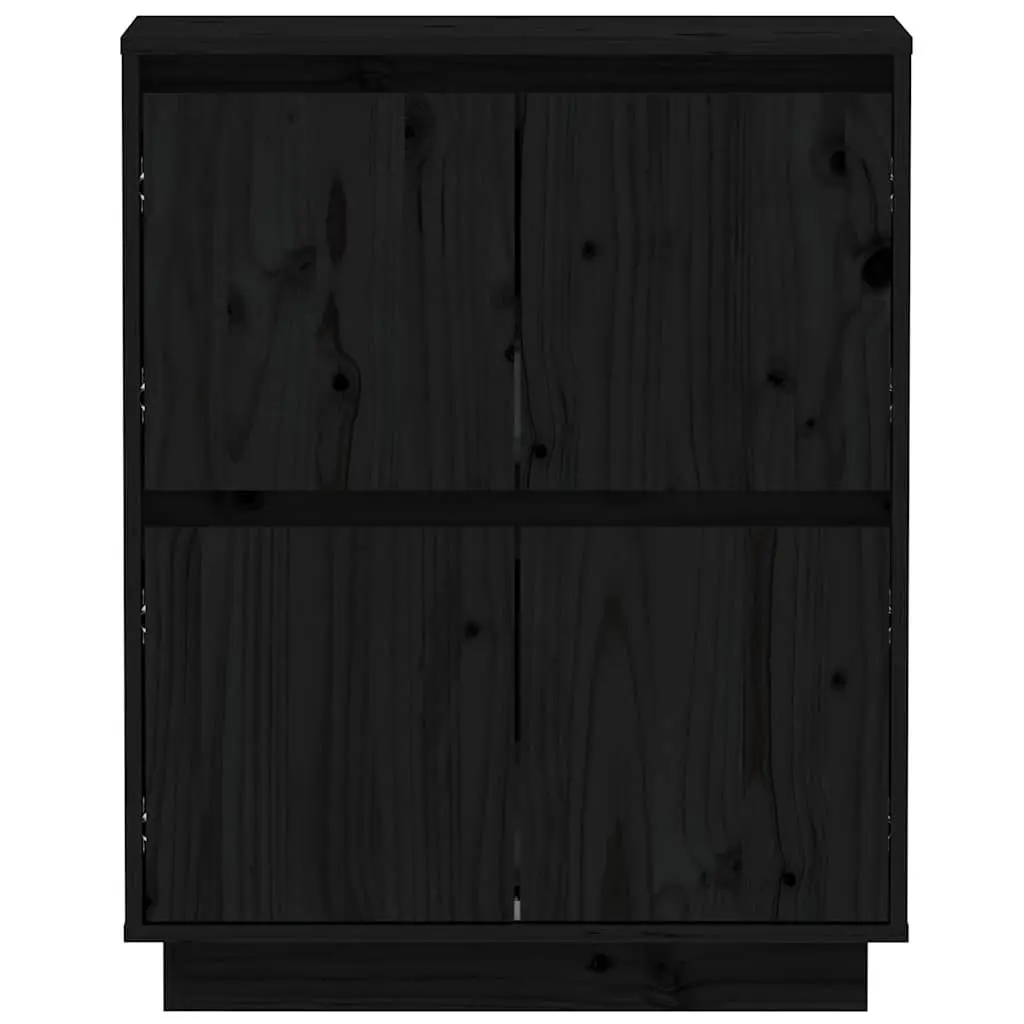 Wooden Sideboard Storage Cabinet for Home 60W x 34D x 75H cm Black 4 Doors
