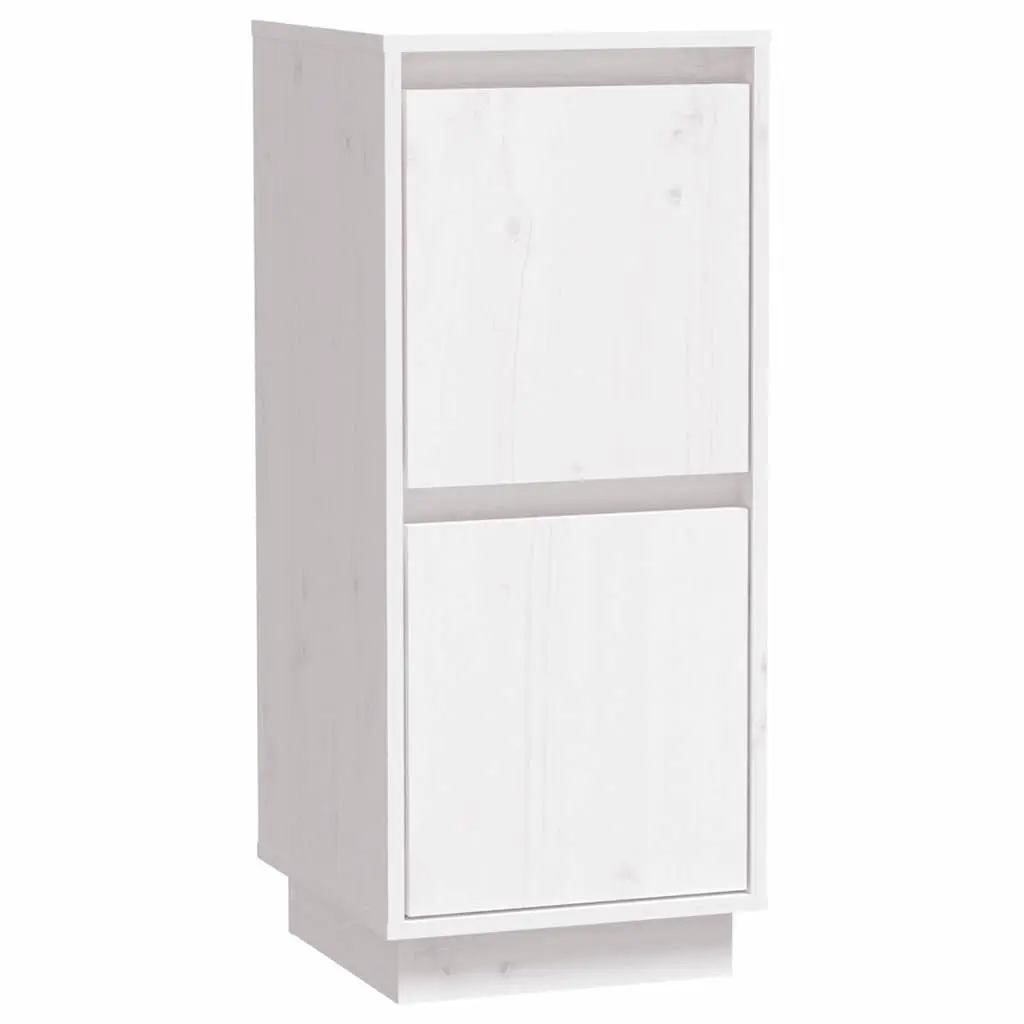 Sideboard Cabinet Set 2 pcs White Solid Wood Storage Buffet Cupboard Furniture