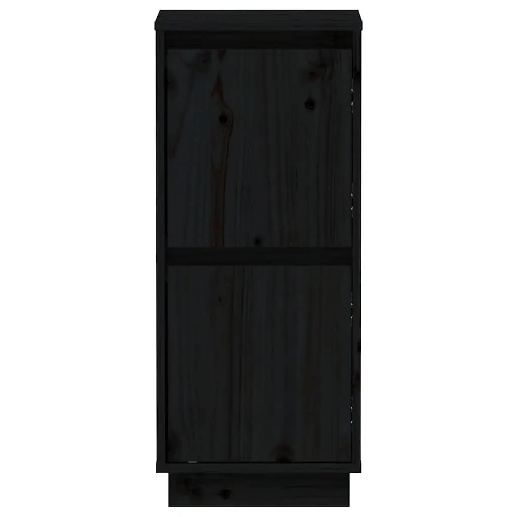 Solid Wood Pine Sideboards 2 pcs Black Storage Cabinet Buffet Furniture Set