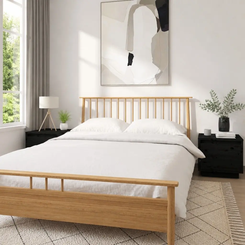 Bedside Cabinets for Bedroom 35x34x32 cm Black 2 Piece Storage Side Tables Nightstand