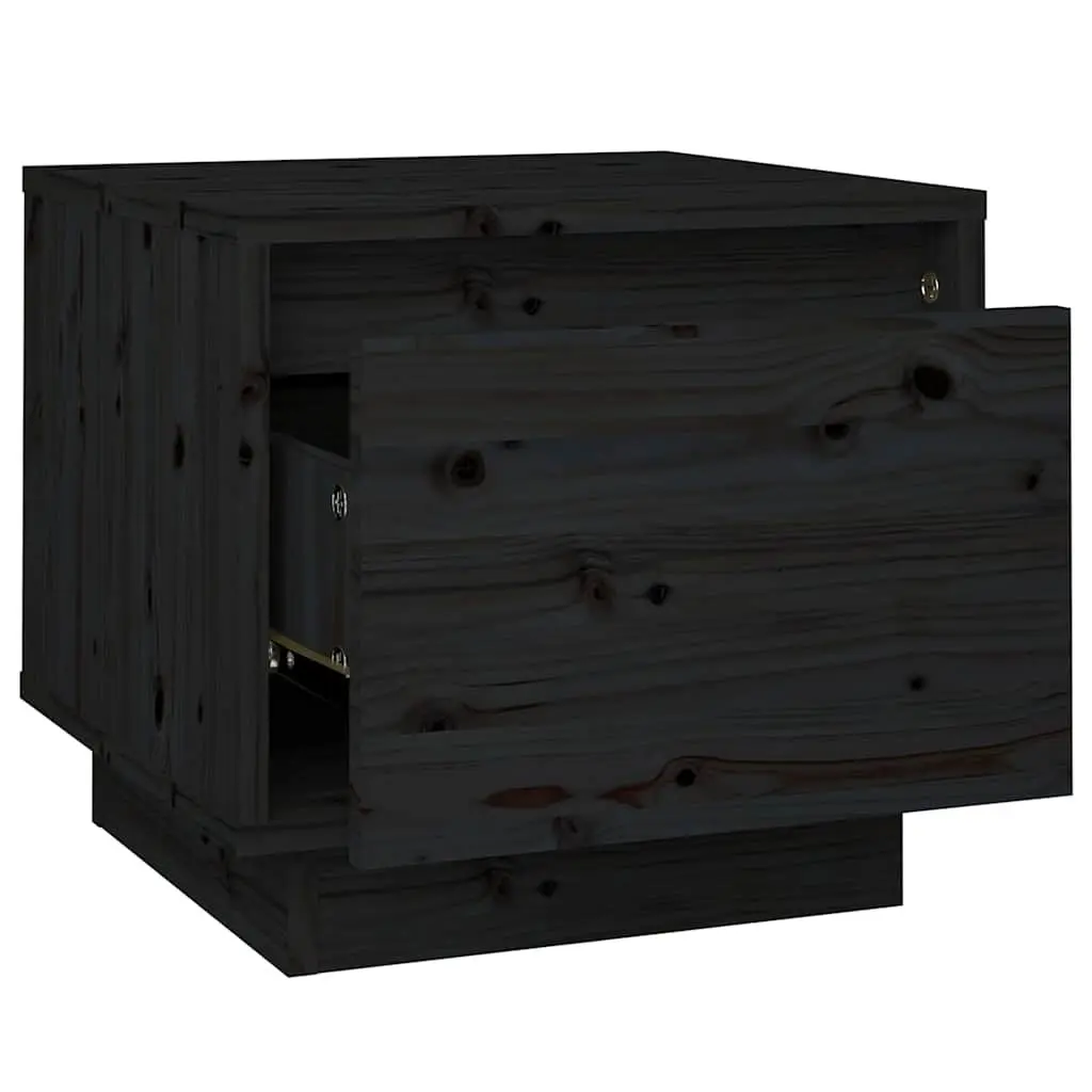 Bedside Cabinets for Bedroom 35x34x32 cm Black 2 Piece Storage Side Tables Nightstand