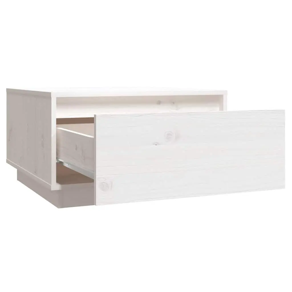Coffee Table Living Room White Wooden Storage Drawer 55 x 56 x 32 cm