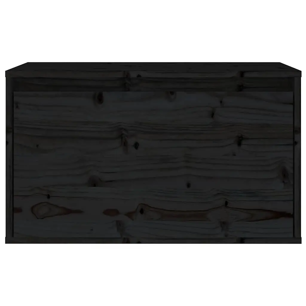 Black Wall Cabinet 60x30x35 cm Solid Pinewood