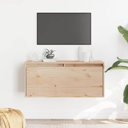 Wall-Mounted Pine Wood Cabinet 80x30x35 cm Brown