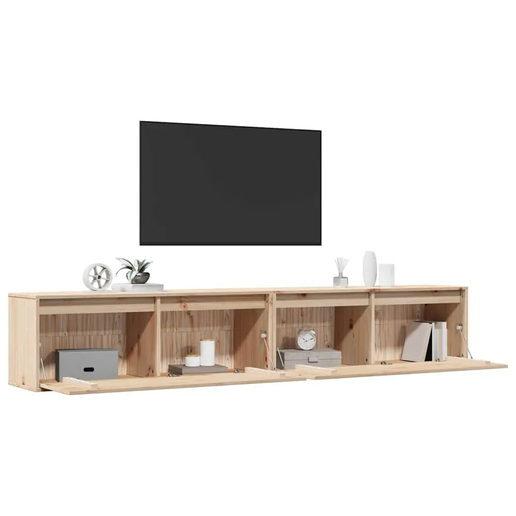 Floating Storage Shelf Unit 100x30x35 cm Brown Pinewood