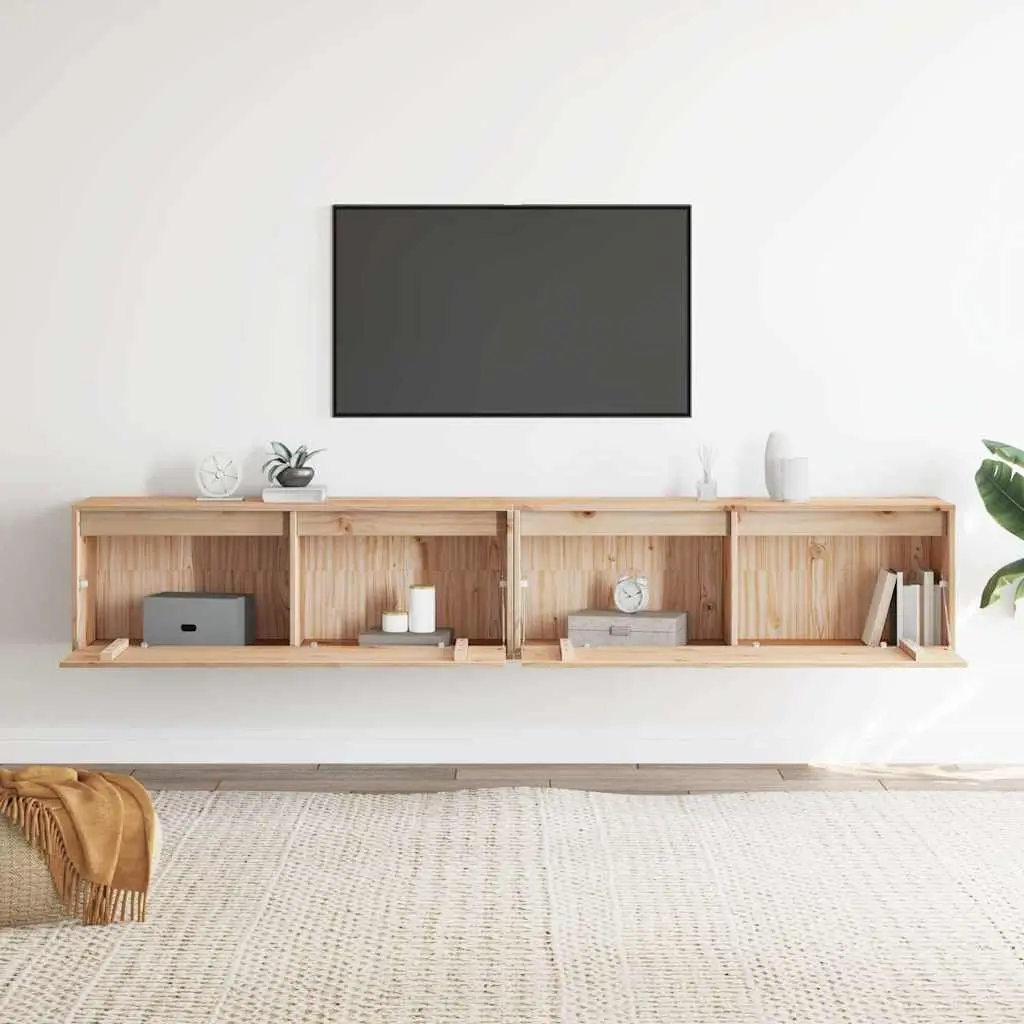 Floating Storage Shelf Unit 100x30x35 cm Brown Pinewood