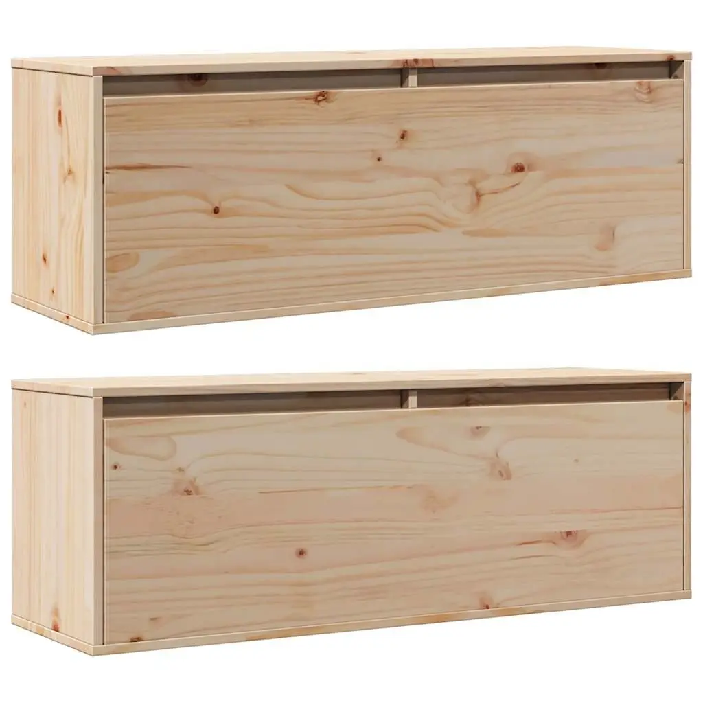 Floating Storage Shelf Unit 100x30x35 cm Brown Pinewood