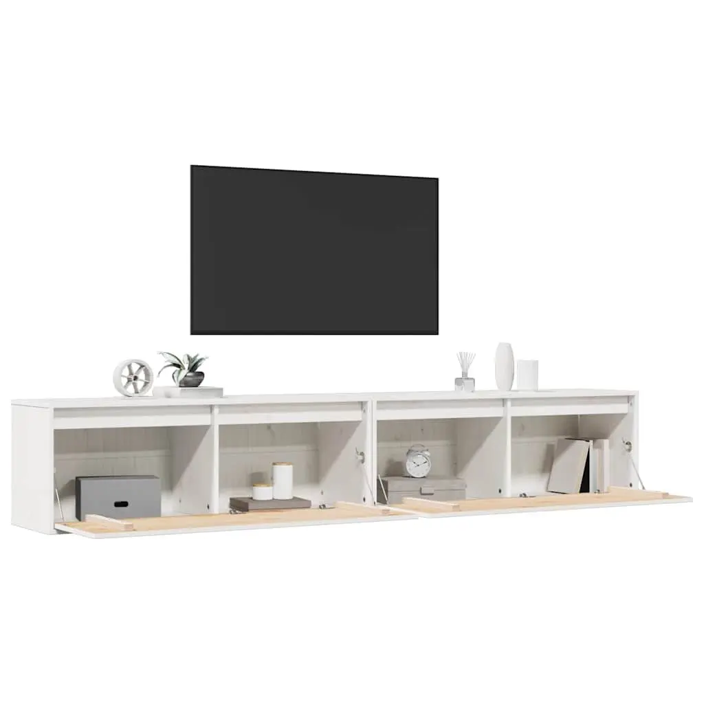 Wall Cabinet Living Room Bedroom Hallway 100x30x35 cm White Wooden