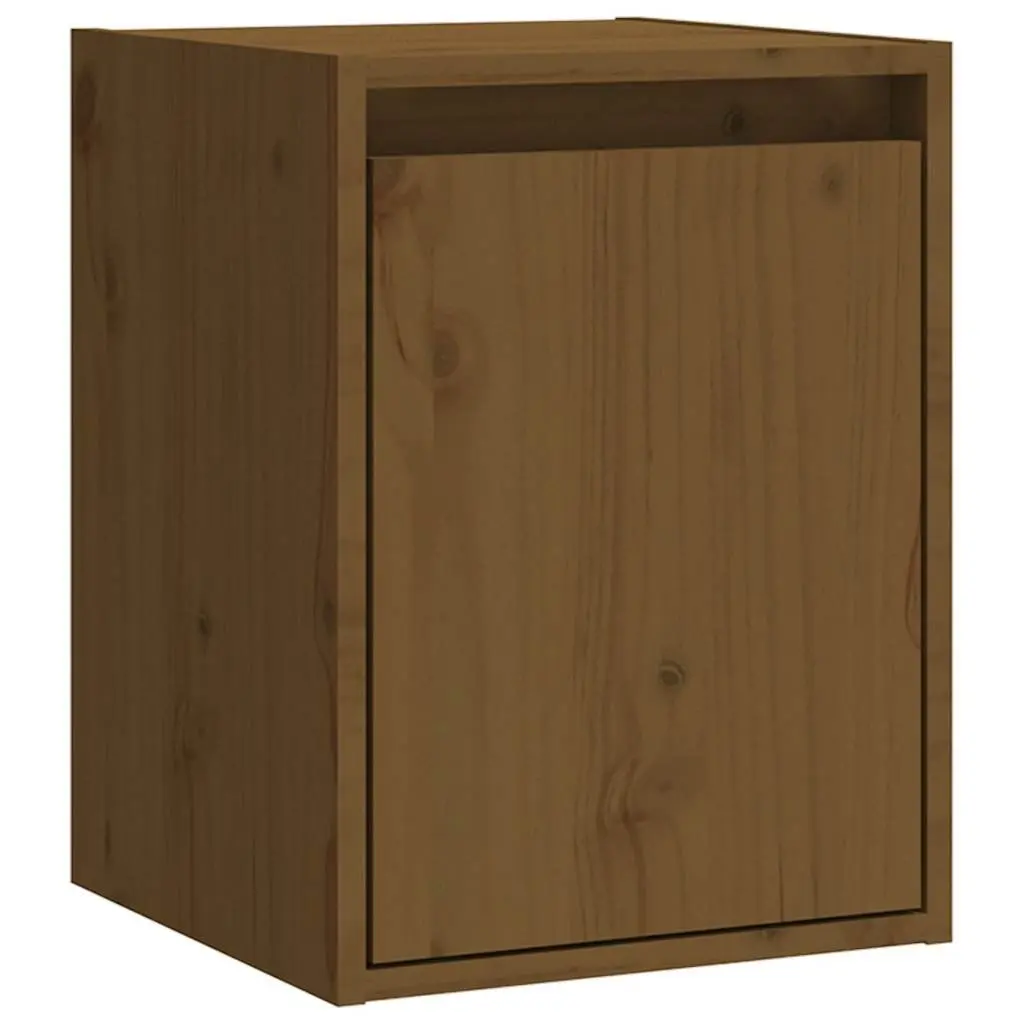 Wall Cabinet 2 Pieces Brown Solid Wood Storage Display Shelving Unit 30x30x40cm