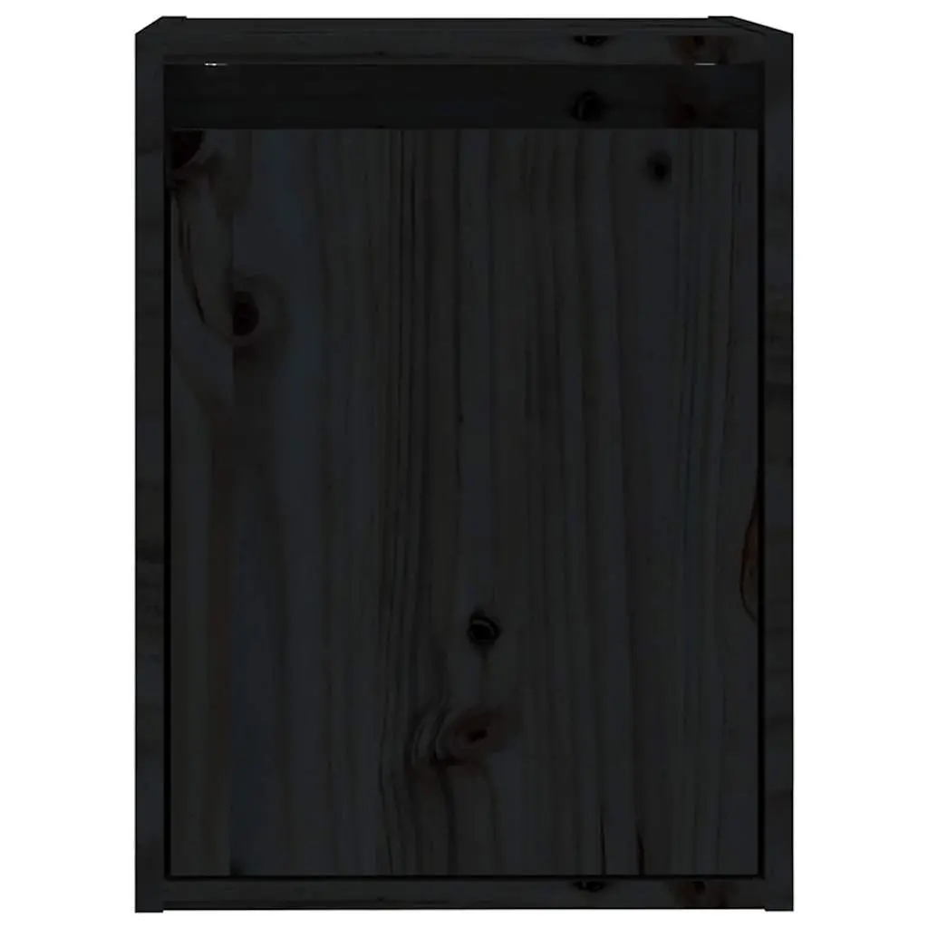 Wall Cabinet 2pcs Black 30x30x40 cm Solid Wood Floating Shelving Storage Unit