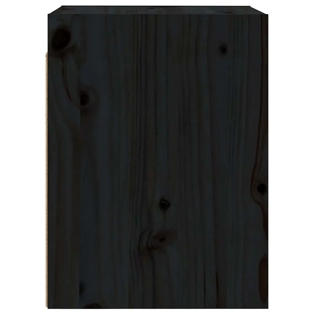Wall Cabinet 2pcs Black 30x30x40 cm Solid Wood Floating Shelving Storage Unit