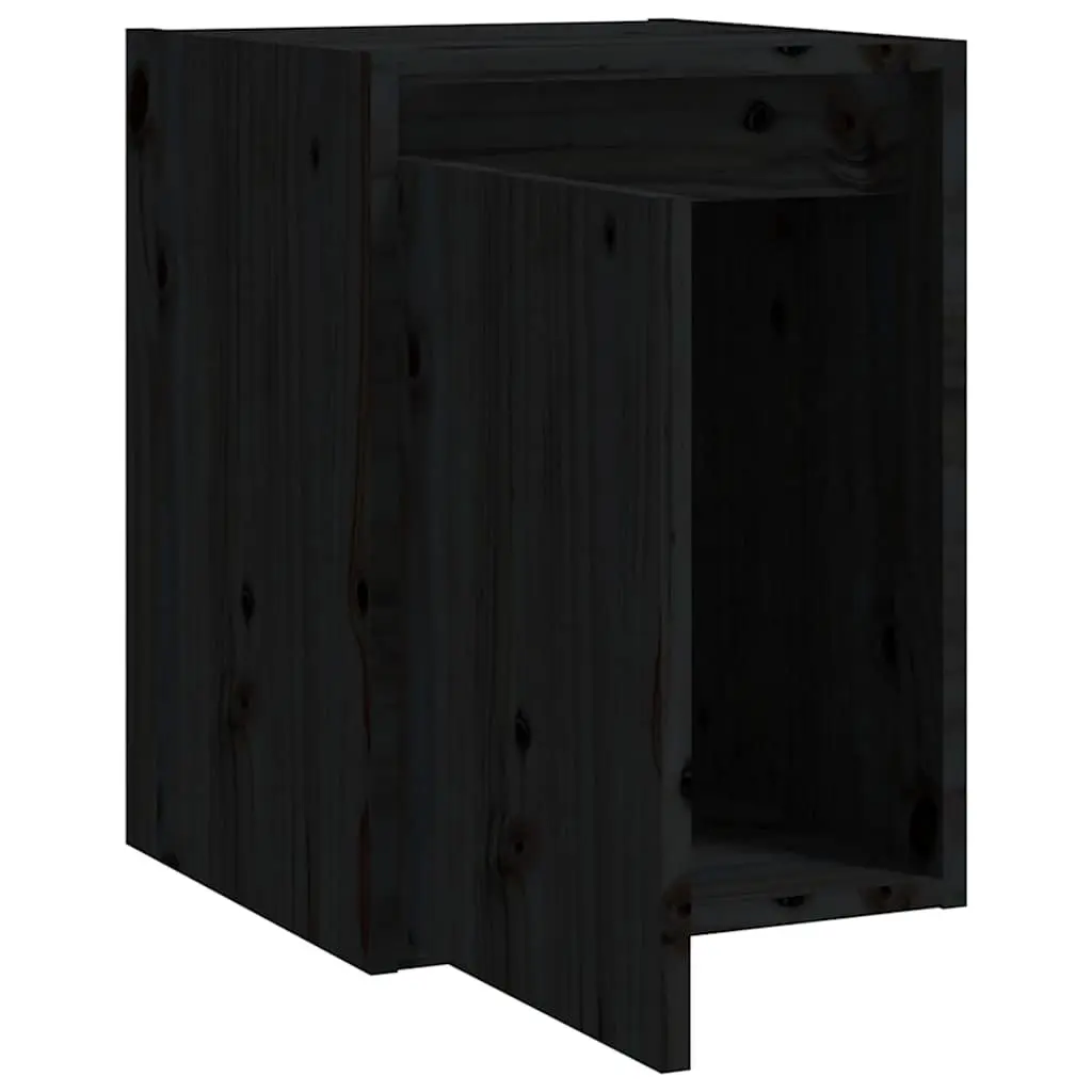 Wall Cabinet 2pcs Black 30x30x40 cm Solid Wood Floating Shelving Storage Unit