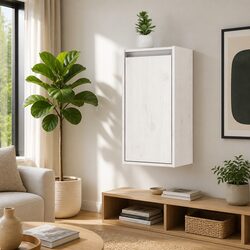 Dimensions 30x30x60 cm White Wall Cabinets - 2 pcs Solid Pine