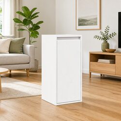 White Wall Cabinet Dimensions 30x30x100 cm - Solid Wood