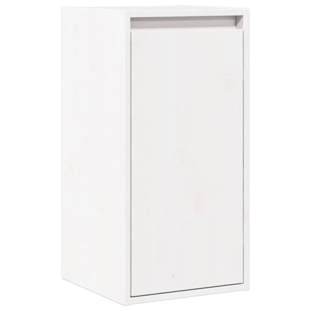 Wall Cabinet White 30x30x100 cm Hanging Storage Shelving Unit Solid Wood
