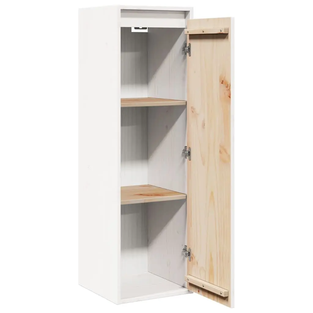 Wall Cabinet White 30x30x100 cm Hanging Storage Shelving Unit Solid Wood