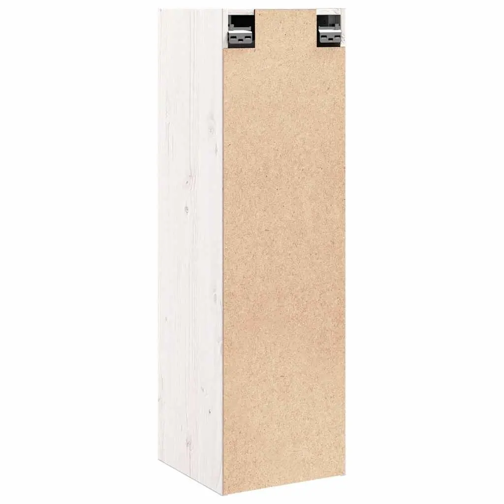 Wall Cabinet White 30x30x100 cm Hanging Storage Shelving Unit Solid Wood