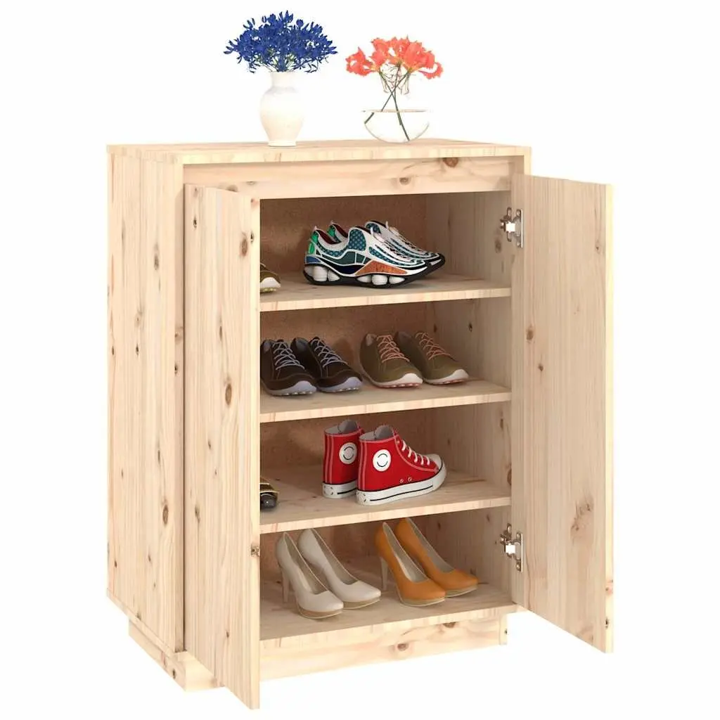 Shoe Cabinet Storage Organizer Brown Wooden Footwear Rack Display Stand