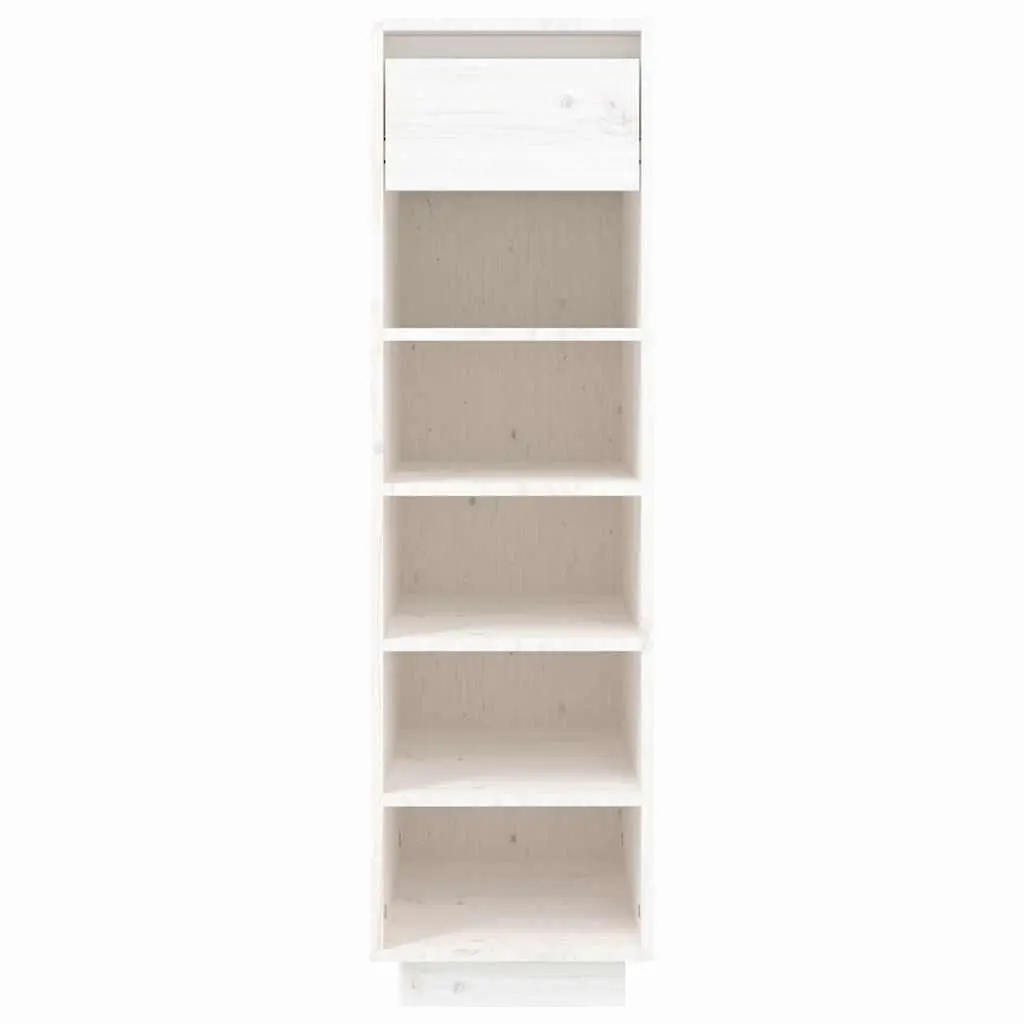 Shoe Cabinet White Storage Organiser 5 Compartments 1 Drawer Home Use 30W x 34D x 105H cm