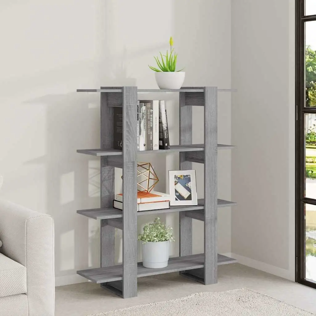 Book Cabinet Room Divider Grey Shelving Unit Storage Organiser Bookshelf Stand
