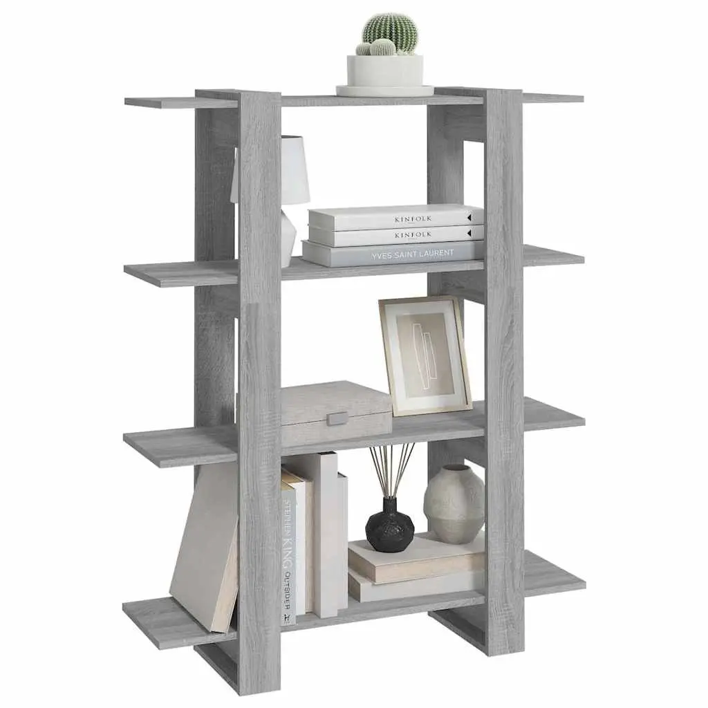 Book Cabinet Room Divider Grey Shelving Unit Storage Organiser Bookshelf Stand