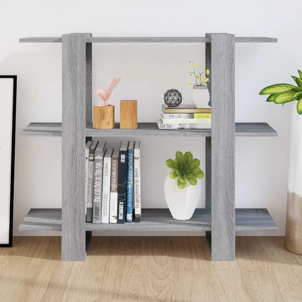 Grey Book Cabinet Storage Organiser Room Divider 100cm x 30cm x 87cm
