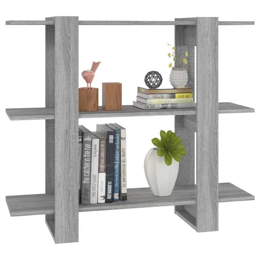 Grey Book Cabinet Storage Organiser Room Divider 100cm x 30cm x 87cm