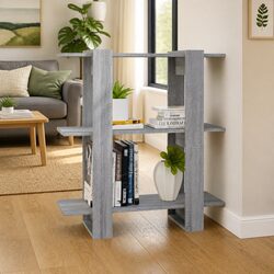 Dimensions and Features of Grey Wooden Book Cabinet