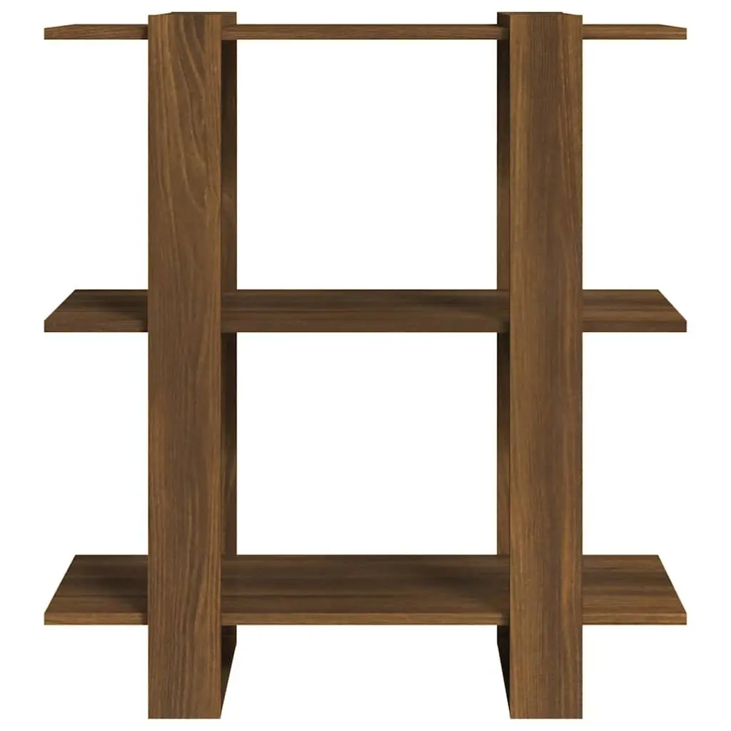 Brown Oak Room Divider Bookshelf 80cm Storage Organizer for Living Space