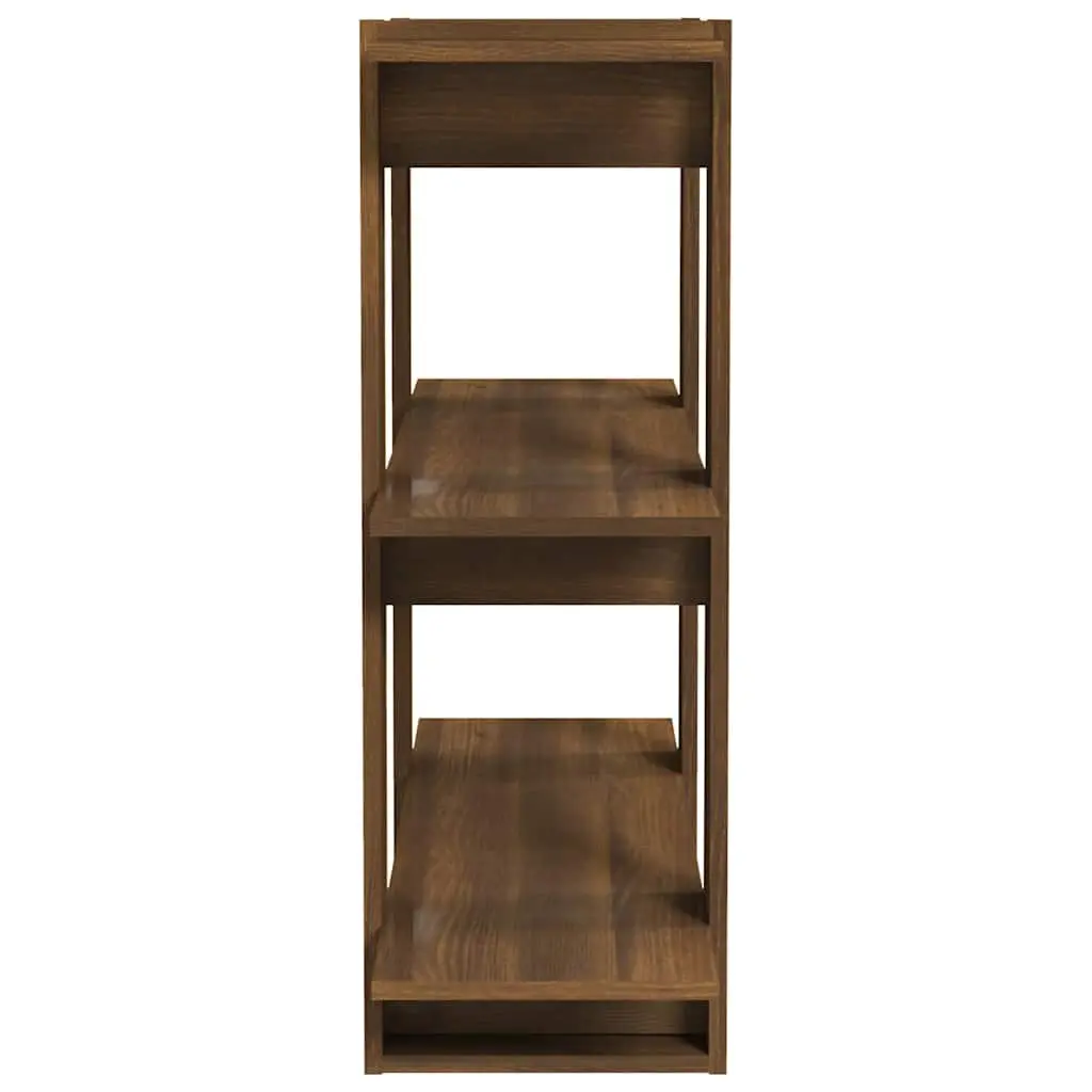 Brown Oak Room Divider Bookshelf 80cm Storage Organizer for Living Space