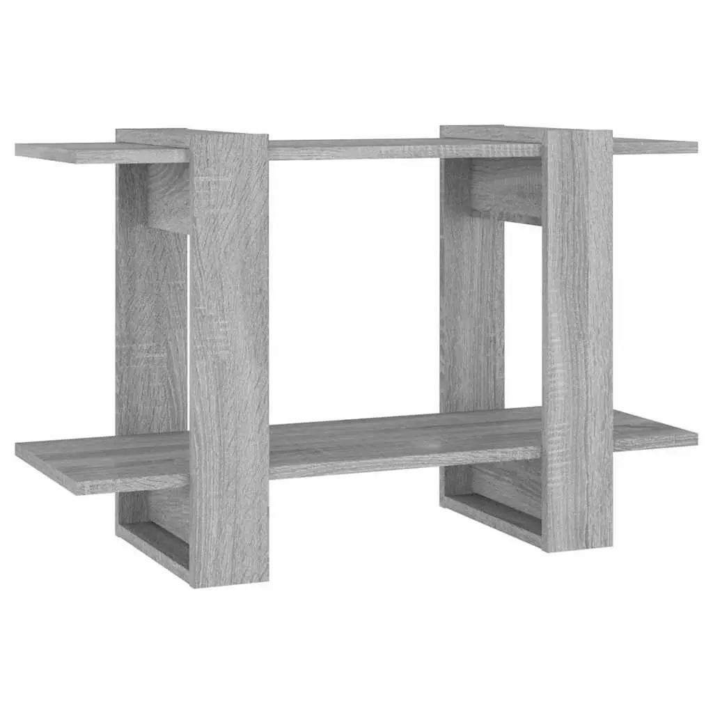 Storage Bookshelf Room Divider Grey Sonoma Oak Display Unit 80W x 30D x 51H cm