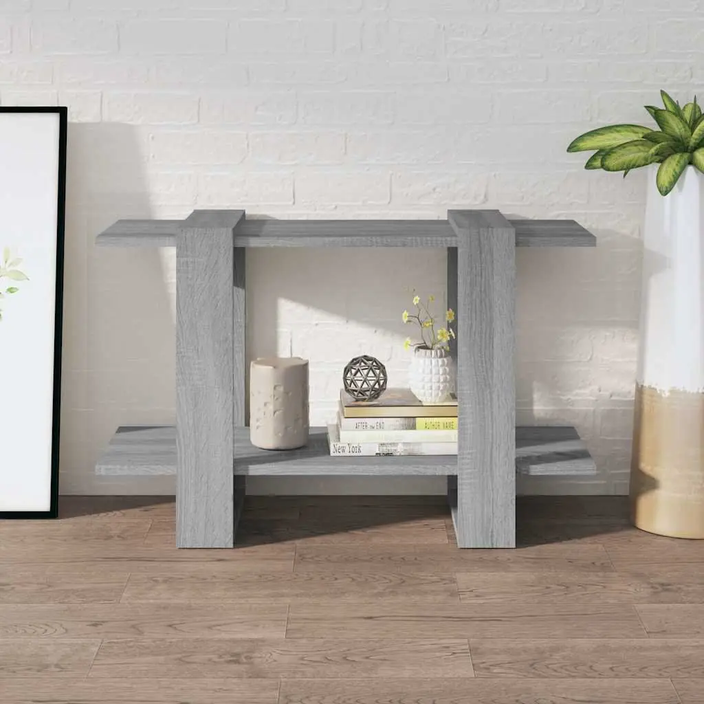 Storage Bookshelf Room Divider Grey Sonoma Oak Display Unit 80W x 30D x 51H cm