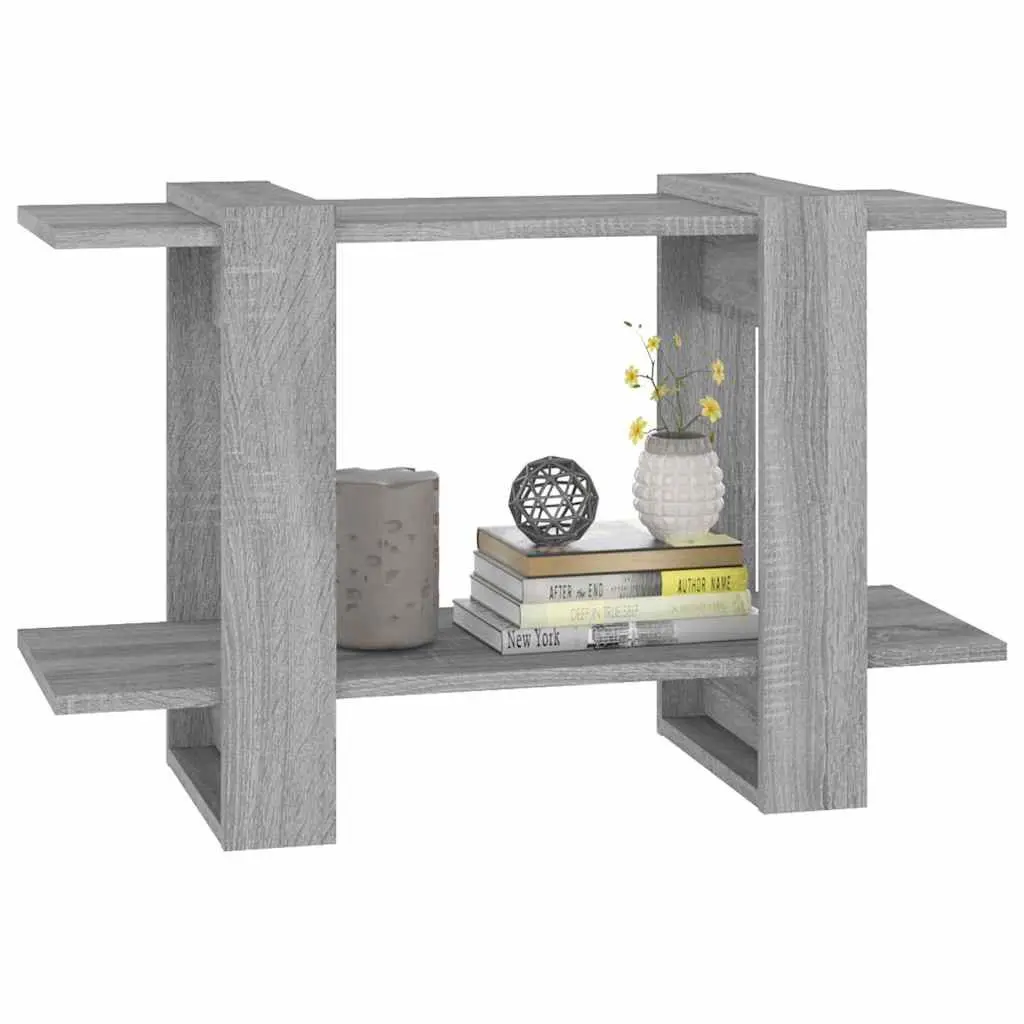 Storage Bookshelf Room Divider Grey Sonoma Oak Display Unit 80W x 30D x 51H cm