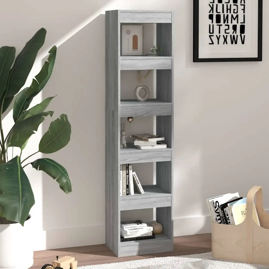 Bookcase for Storage 40x30x166cm Grey Sonoma Room Divider Cabinet