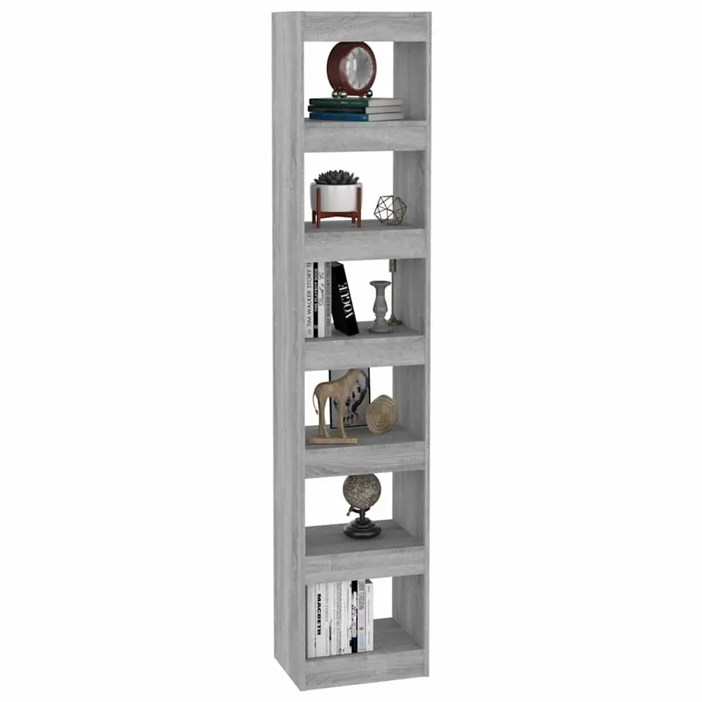 Grey Sonoma 40x30x198cm Bookshelf Storage Unit Room Divider for Living Room and Hallway