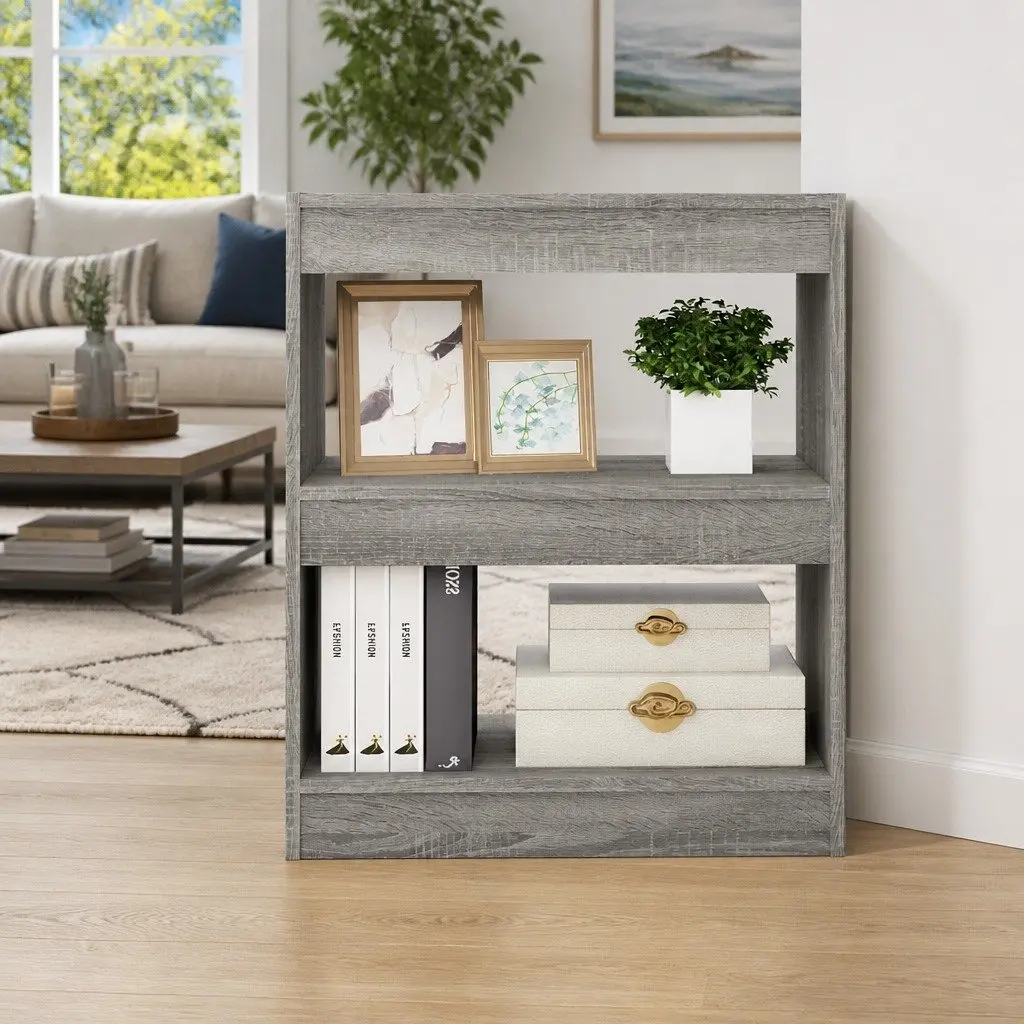 Book Cabinet Room Divider Grey Sonoma 60x30x72 cm Shelving Storage Organiser