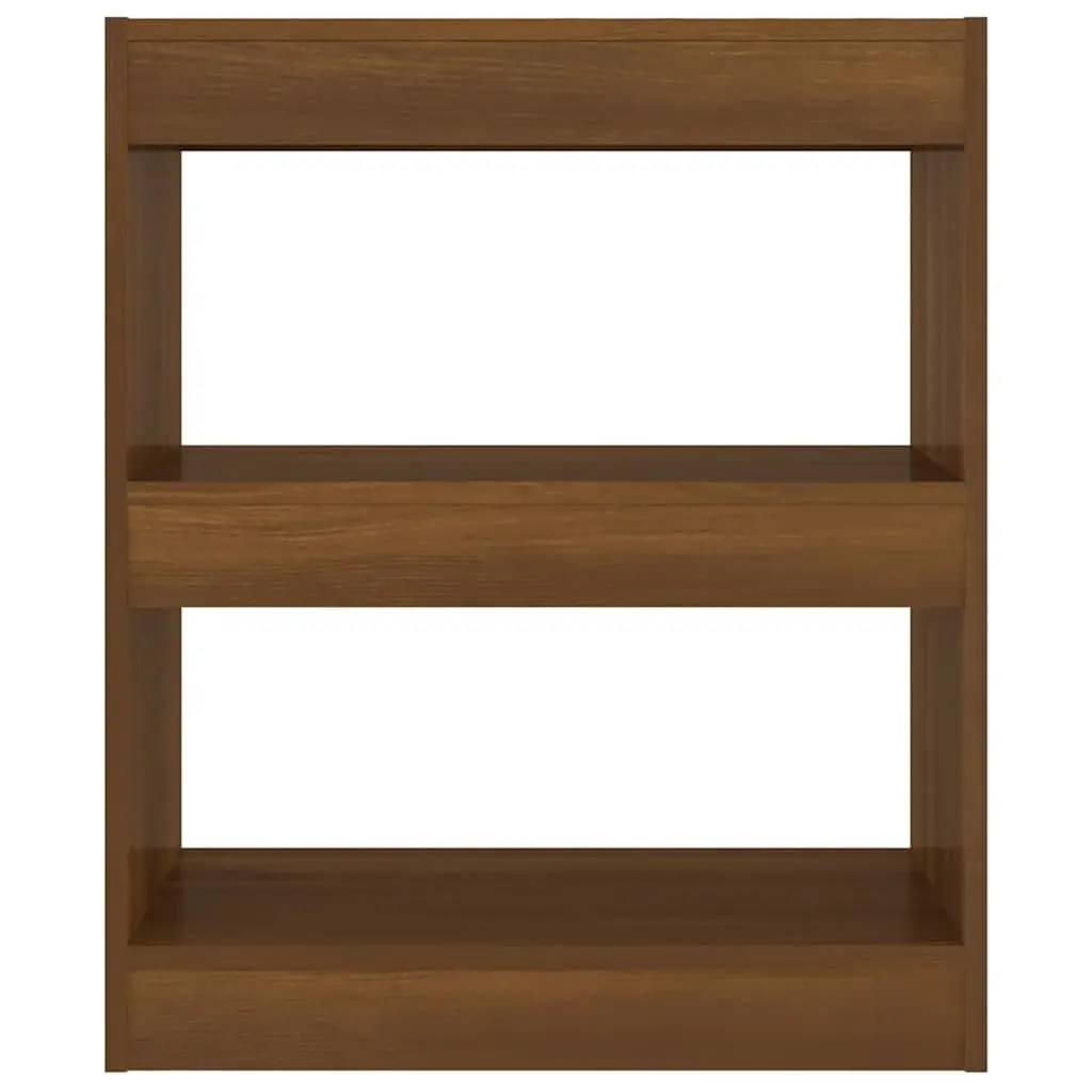 Brown Oak Book Cabinet Room Divider Shelving Unit 60W x 30D x 72H cm