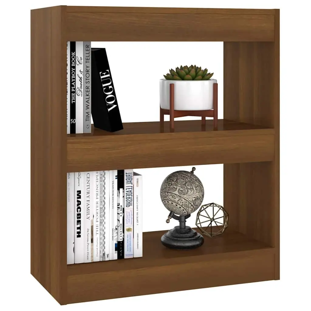 Brown Oak Book Cabinet Room Divider Shelving Unit 60W x 30D x 72H cm