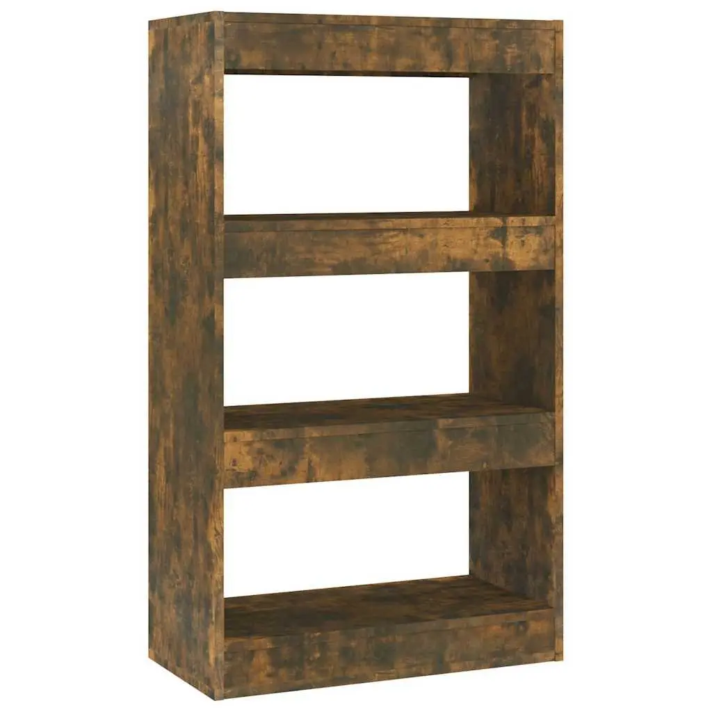 Book Cabinet Room Divider Shelf Smoked Oak 60x30x103cm Engineered Wood Storage