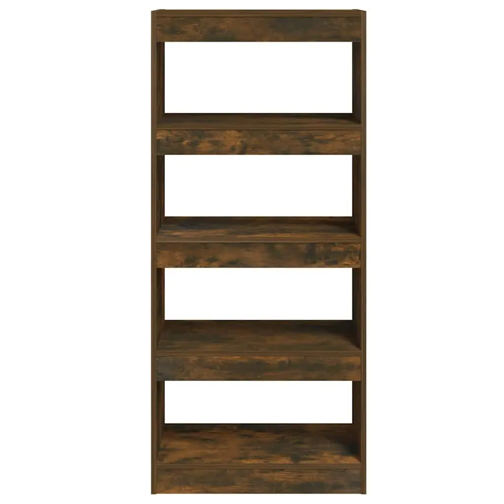 Book Cabinet Room Divider Smoked Oak Engineered Wood Bookshelf 60W x 30D x 135H cm