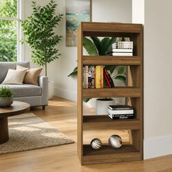Engineered Wood Book Cabinet Room Divider 60x30x135 cm Brown Oak