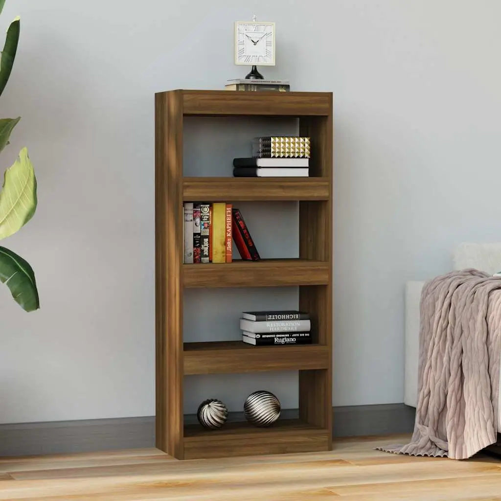 Book Cabinet Room Divider Brown Oak 60x30x135 cm