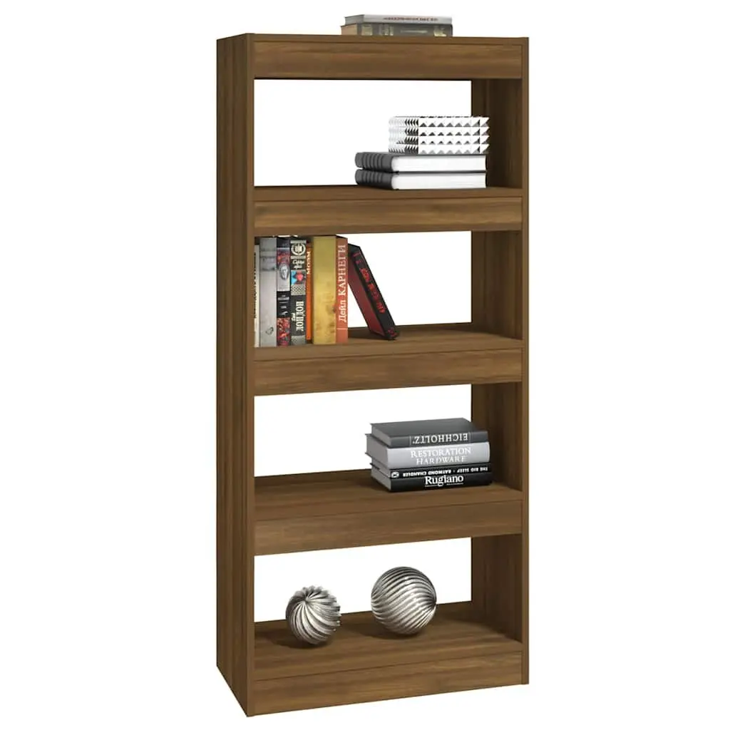 Book Cabinet Room Divider Brown Oak 60x30x135 cm