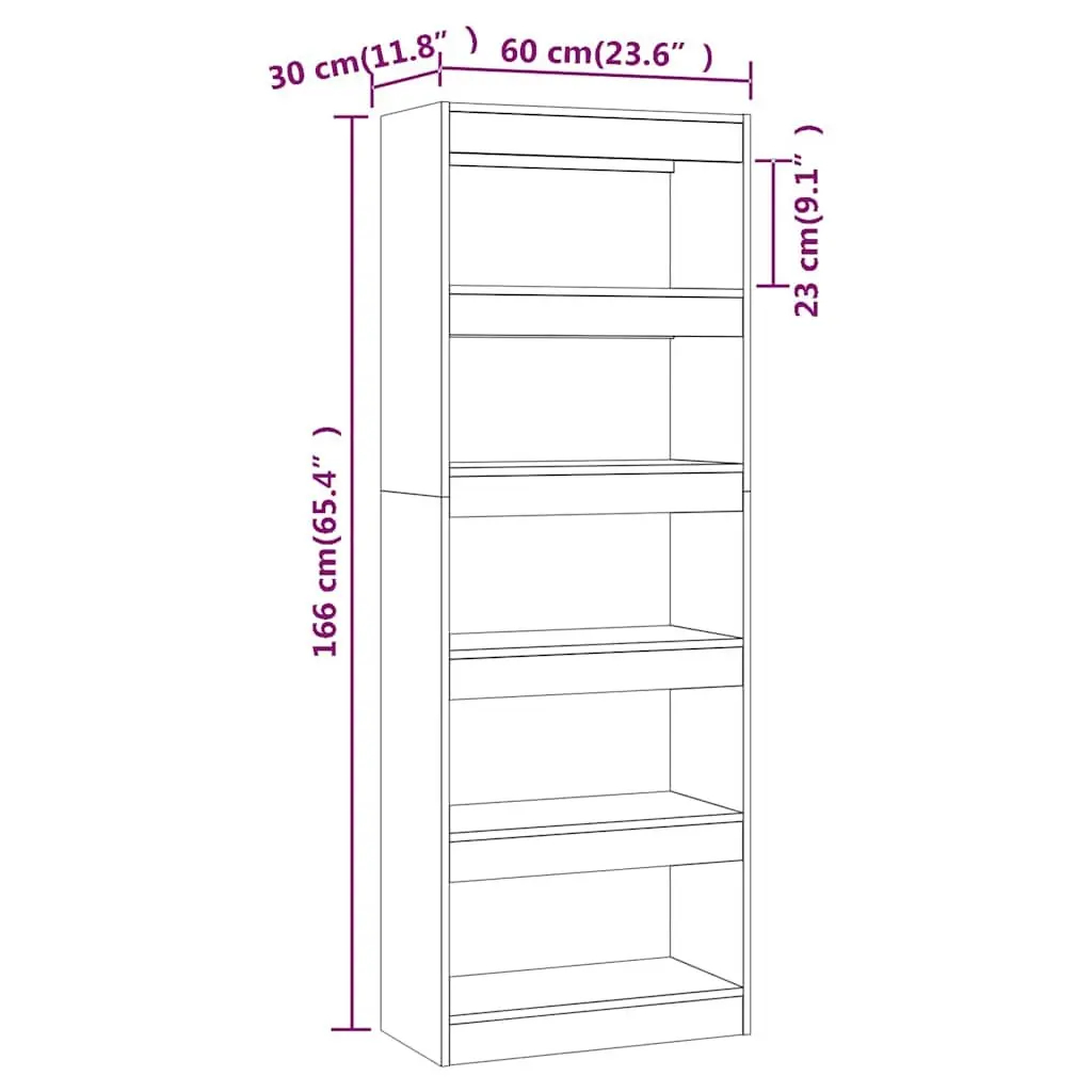 Engineered Wood Book Cabinet Room Divider 60x30x166cm