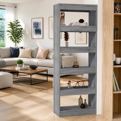 Book Cabinet Room Divider Specifications: Grey Sonoma